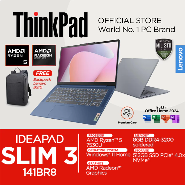 Lenovo IdeaPad Slim 3 Ryzen 5 laptop terbaik harga 6 jutaan