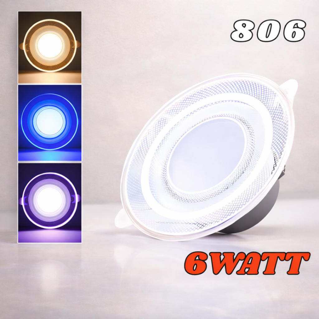 Jual Lampu Downlight Panel LED 805 806 6 Watt Bulat Inbow Lampu Plafon ...