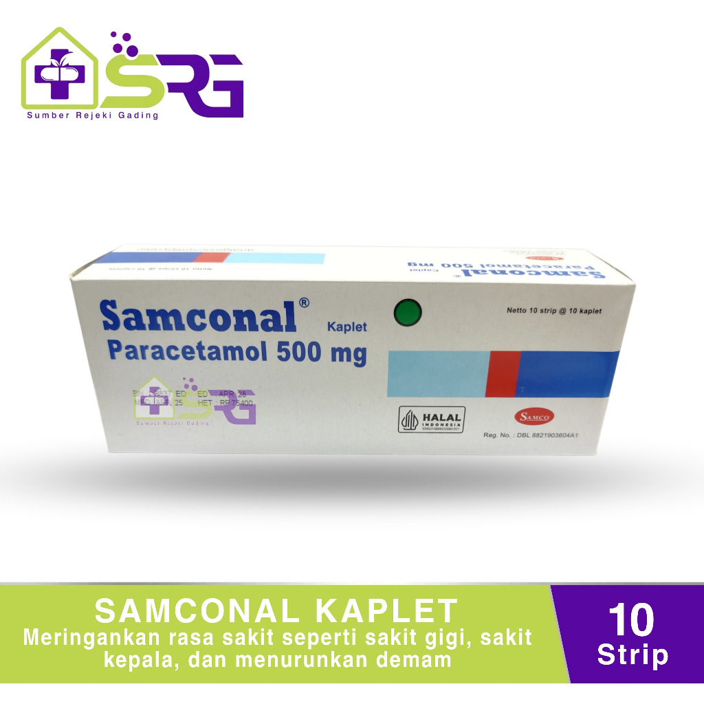 Jual Samconal BOX 100 Tablet - Samkonal Parasetamol Obat Panas Demam ...