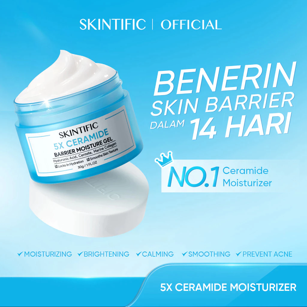 [SPECIAL AMS] SKINTIFIC - 5X Ceramide Barrier Moisturizer Gel 30g - Pelembab Ringan Lembap Perbaiki Skin Barrier