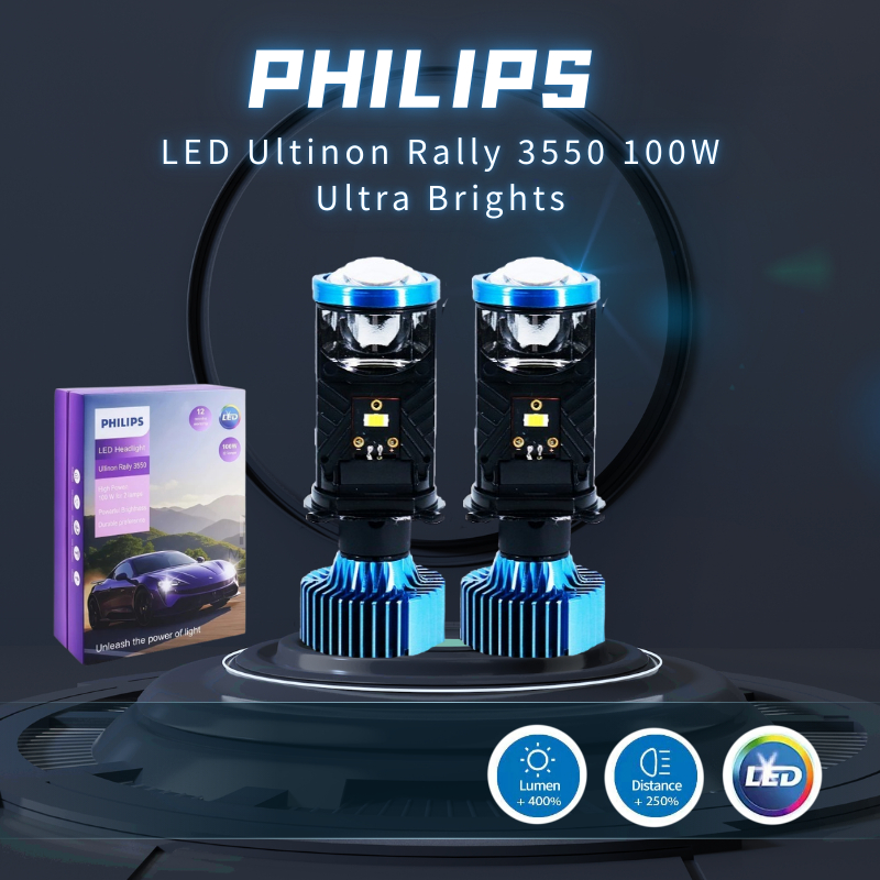 Jual 2Pcs LED Philips Ultinon Rally 3550 100W - Daya 100W, Cahaya 9000 ...