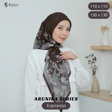 SOFEEYA - ARUNIKA SERIES Kerudung Segi Empat Motif Voal Ultrafine, Hijab Printing 110 x 110