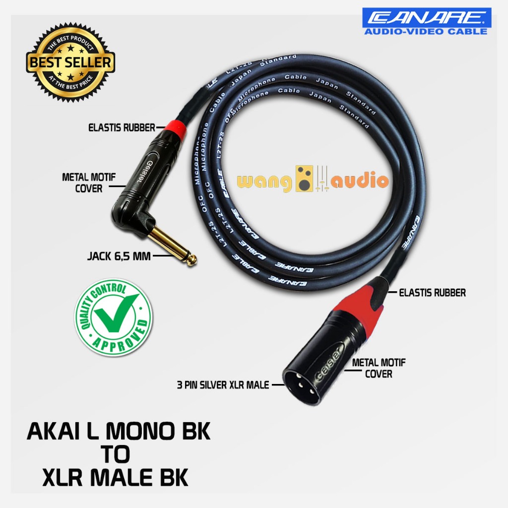 Jual JAPAN STANDARD - Kabel Audio Jack Akai L Mono BK to XLR Male BK ...