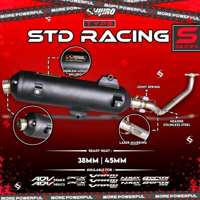 Jual KNALPOT SHIJIRO STANDAR RACING TYPE S & R SERIES AEROX LEXY N-MAX ...