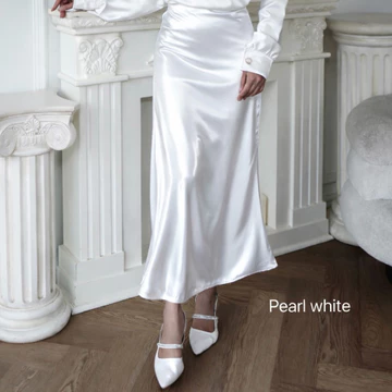 ELAVOZ Lisa Silk Long Skirt Bawahan Wanita Rok Wanita Rok Satin