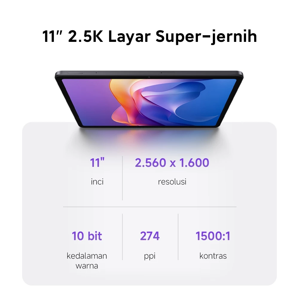 Layar 11 inci 90Hz Redmi Pad 2 dengan rasio 16:10