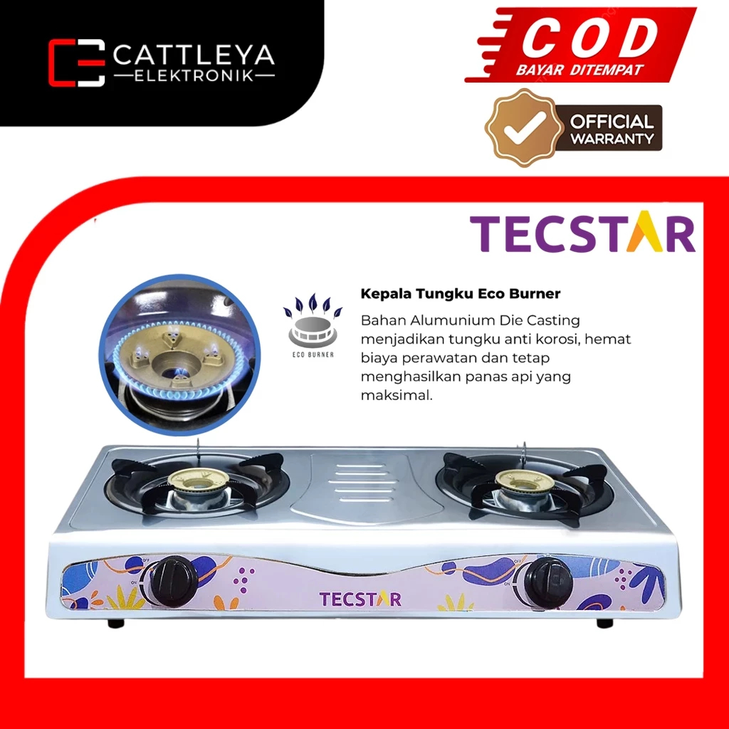 Jual [COD READY] TECSTAR KOMPOR GAS STAINLESS STEEL 2 TUNGKU TGS622SS ...