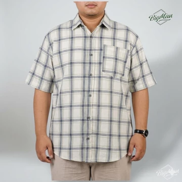 ​Kemeja Flanel Pria Jumbo 2XL 9XL Big Size Kotak Premium Kemeja Flanel Lengan Panjang Ukuran