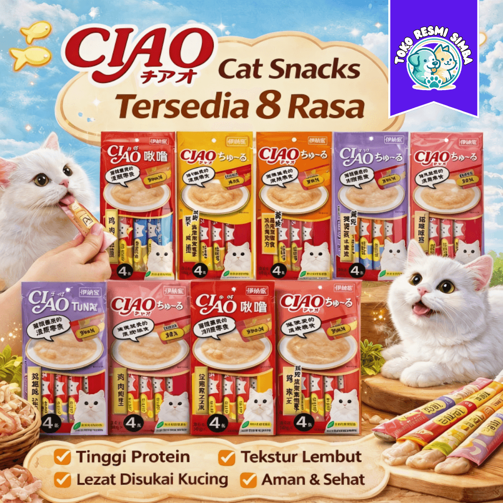 Jual [CIAO] Cat Snacks Tersedia 8 rasa Cemilan kucing bergizi untuk ...