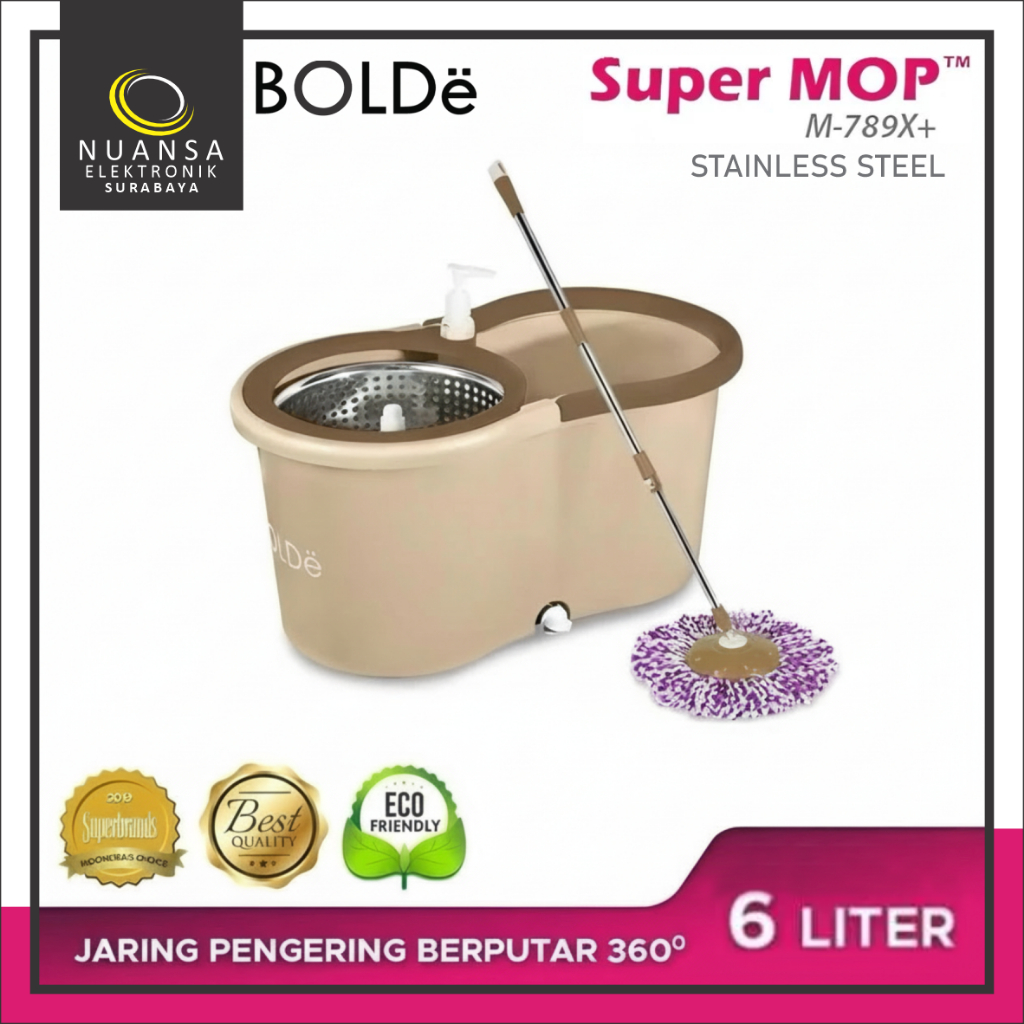 Jual BOLDE M-789X+ Stainless Steel Super Mop Alat Pel Putar Pembersih ...