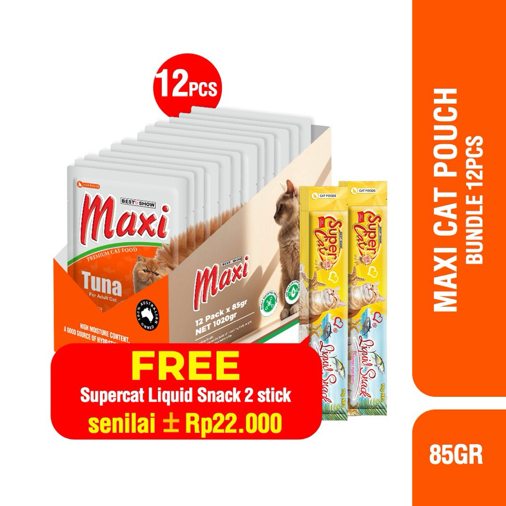 Jual MAXICAT POUCH 85 GR PAKET HEMAT ISI 12 PCS - Makanan Basah Kucing ...