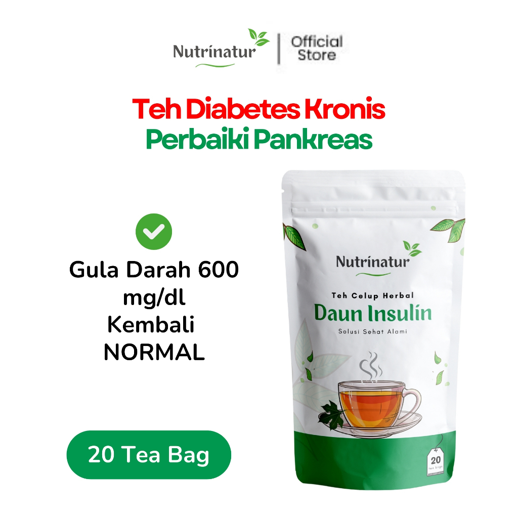Nutrinatur - Teh Daun Insulin Celup 20 Bag Diabetes Pankreas Gula Darah