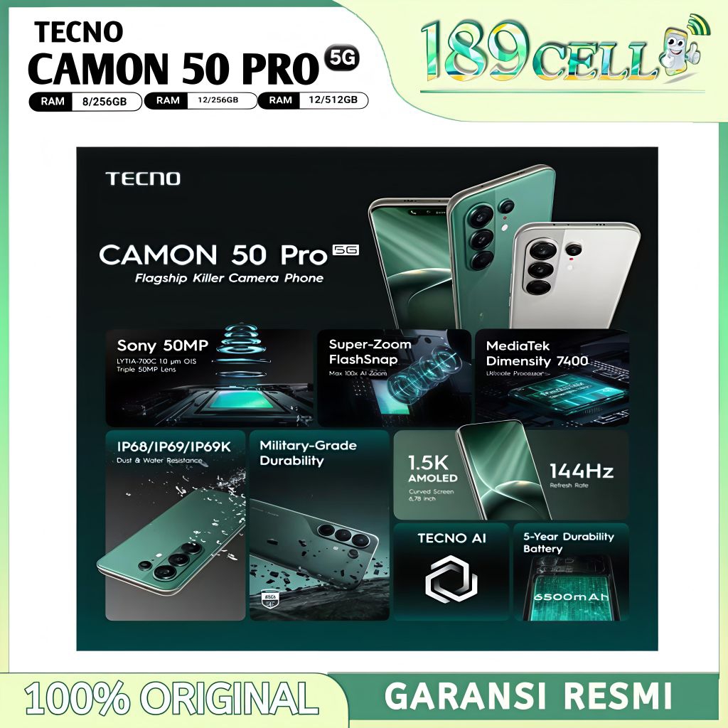Jual TECNO CAMON 50 PRO 5G [8/256] [12/256] - 50MP Sony Camera ...