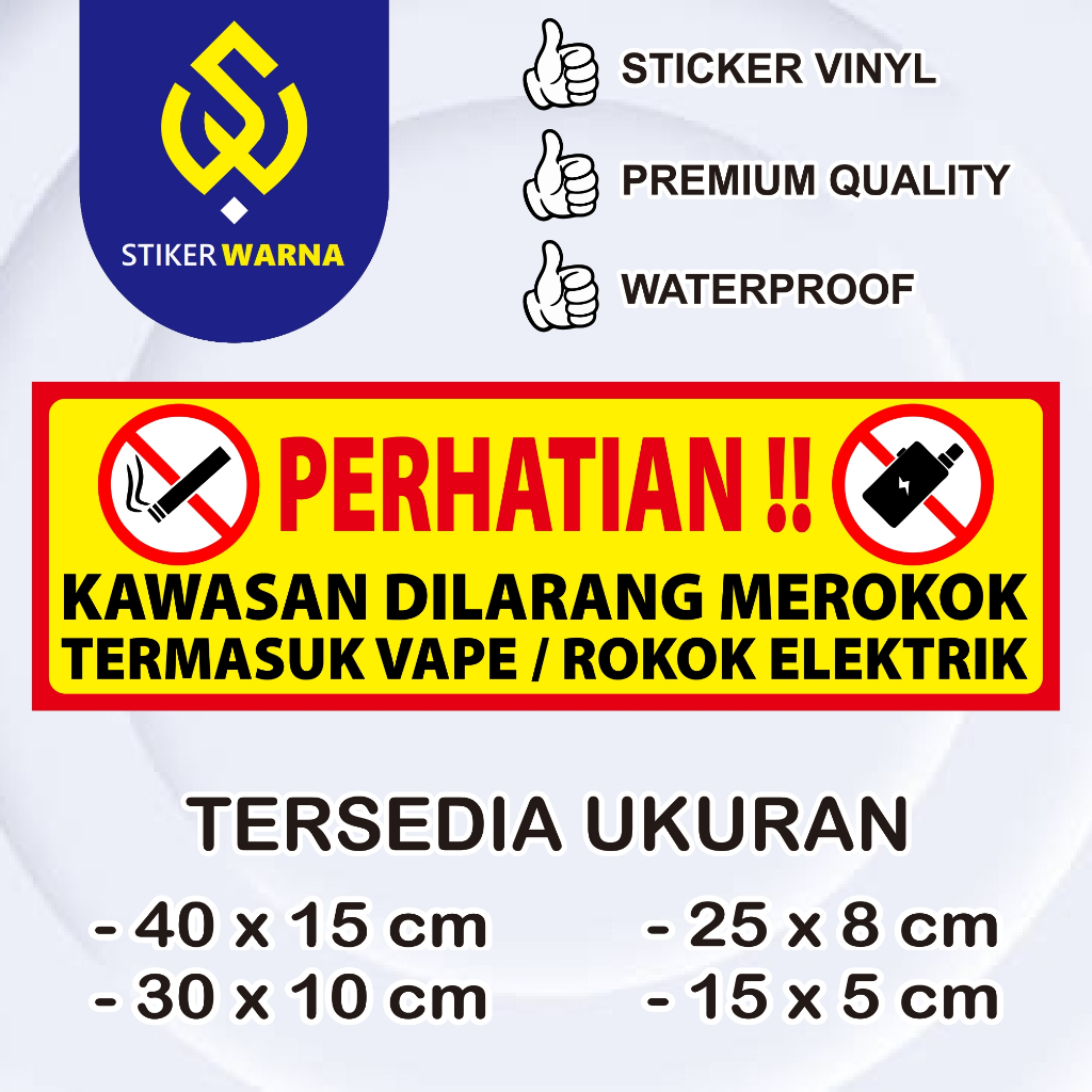 Jual Stiker Dilarang Area Bebas Asap - Vinyl Waterproof | Shopee Indonesia