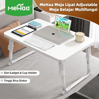 MeHaa Meja Lipat Jumbo Adjustable Slot HP Cup Holder
