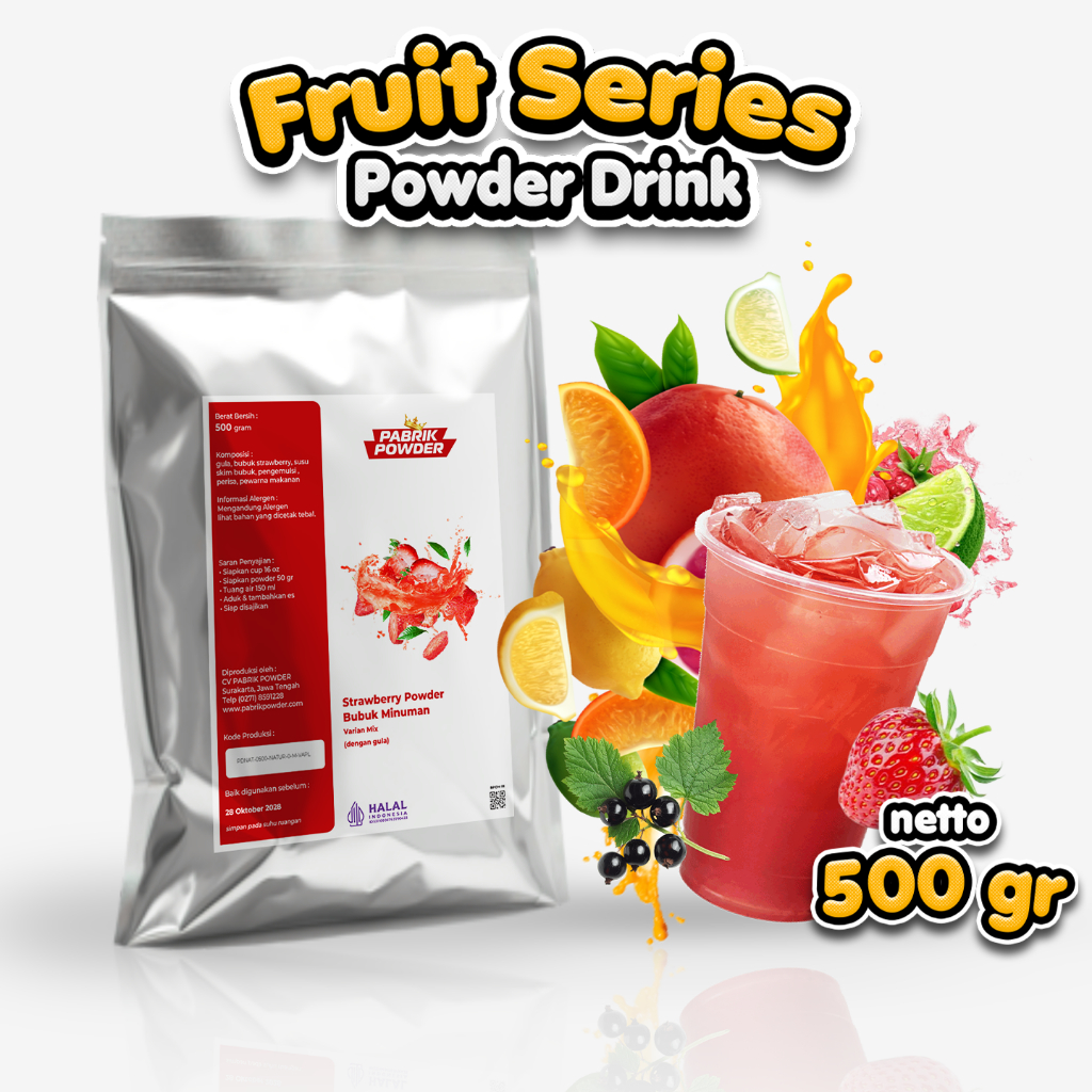 Jual Bubuk Minuman Rasa Buah 500 gram , Fruit series Powdered Drink ...