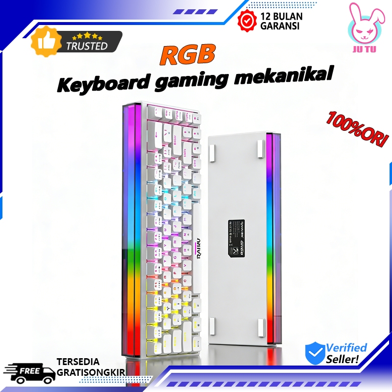 Jual JUTU Putih Keyboard Mini keyboard Mekanis 68 Tombol keyboard ...