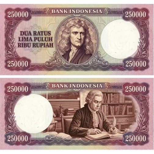 Jual 250000 Dua Ratus Lima Puluh Ribu Rupiah Tema Isaac Newton NoSer ...