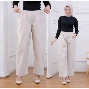 CELANA KULOT KOREAN LONG PANTS PREMIUM Celana Wanita Kulot Katun Stretch Kain Melar Premium