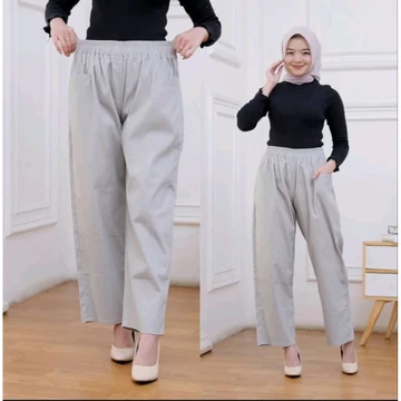 CELANA KULOT KOREAN LONG PANTS PREMIUM Celana Wanita Kulot Katun Stretch Kain Melar Premium