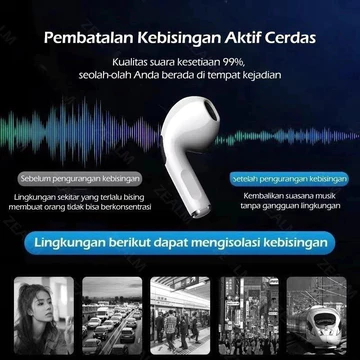 READY Headset Bluetooth Pro 4 TWS Earphone Mic Touch Control Stereo Sound HiFi Tahan Air Warna