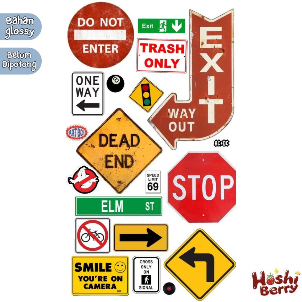 Jual Stiker TRAFFIC SIGNS Custom 10x15cm - Aesthetic Keren HP & Laptop ...