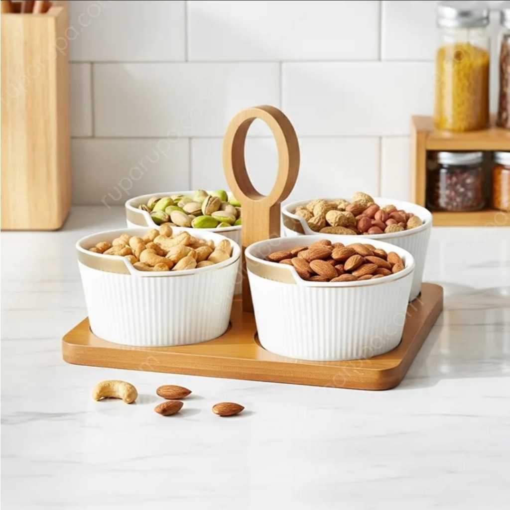 Jual INFORMA SERVING BOWL JOYI WHITE W/ TRAY 10CM (5) // JUAL WADAH ...
