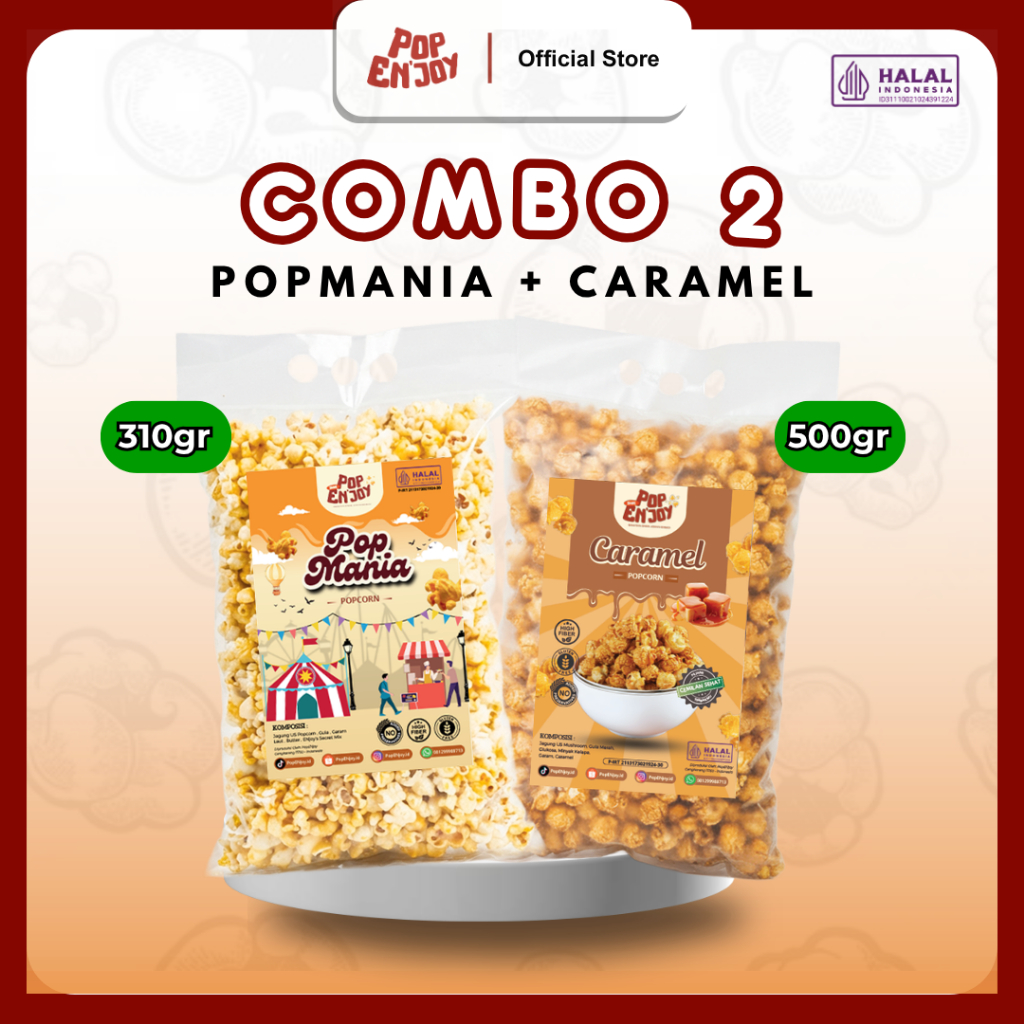 Jual PopENjoy - [COMBO] POPCORN CARAMEL + POPMANIA | 2 Rasa Camilan ...
