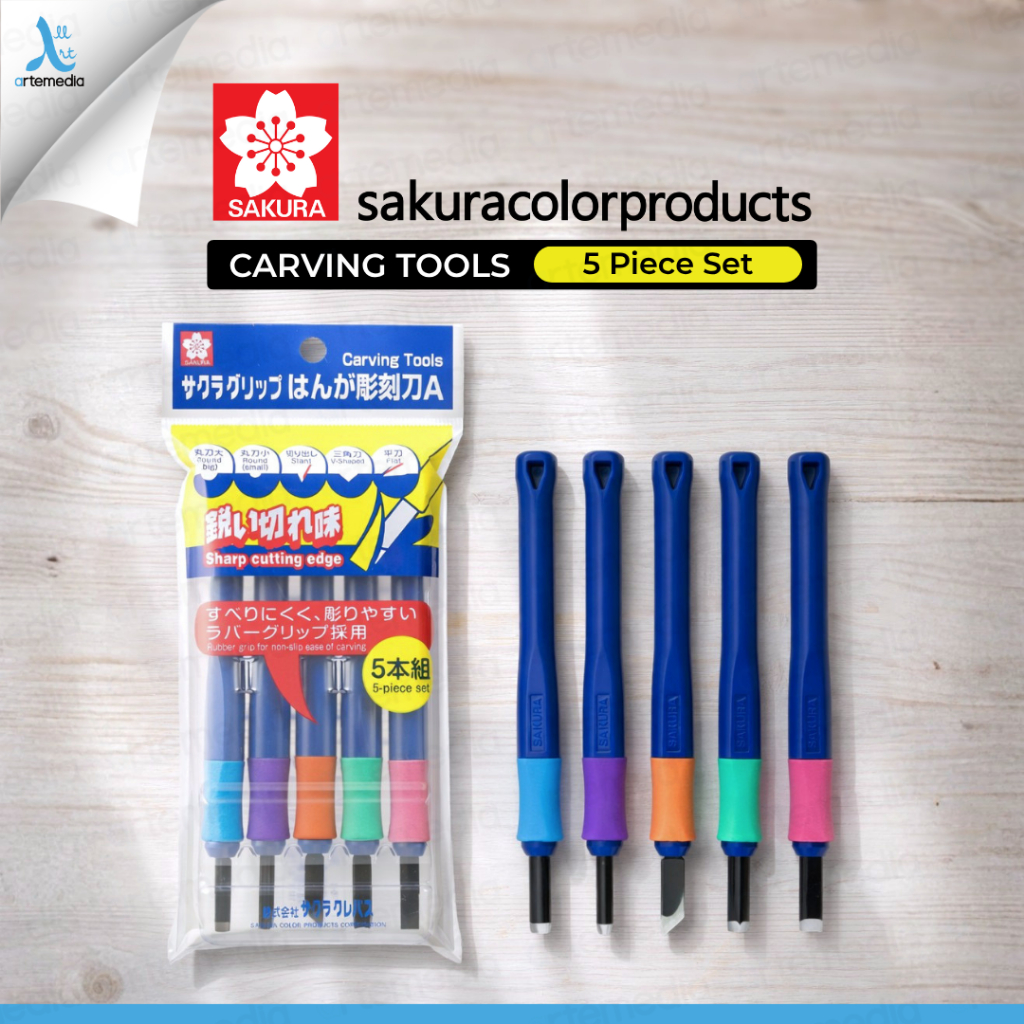 Jual Sakura Carving Tools 5 Shapes Set – Sharp & Stable Cutting Edge ...