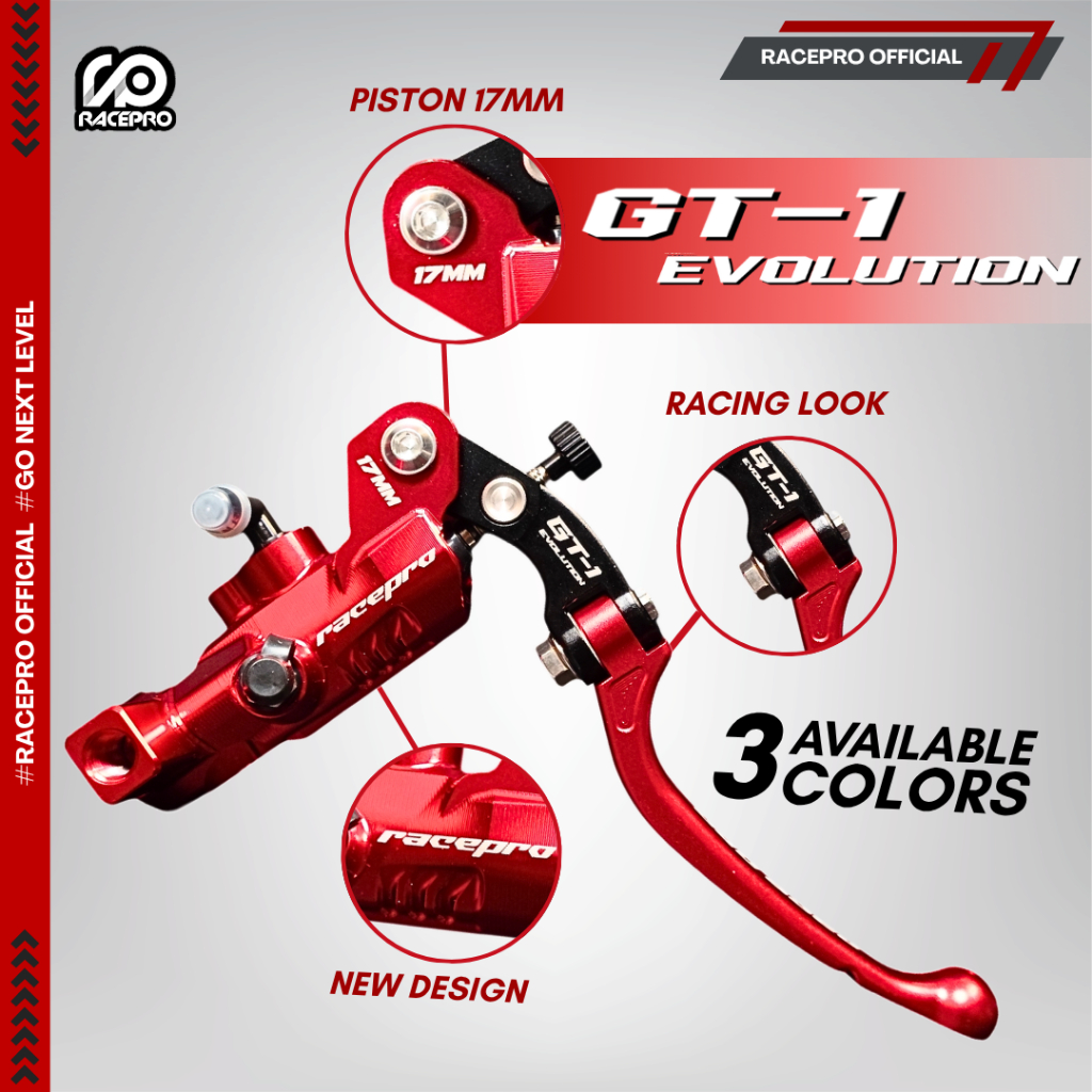 Jual RACEPRO GT-1 EVOLUTION 1 Set Master Rem Radial 17mm Cnc Master Rem ...