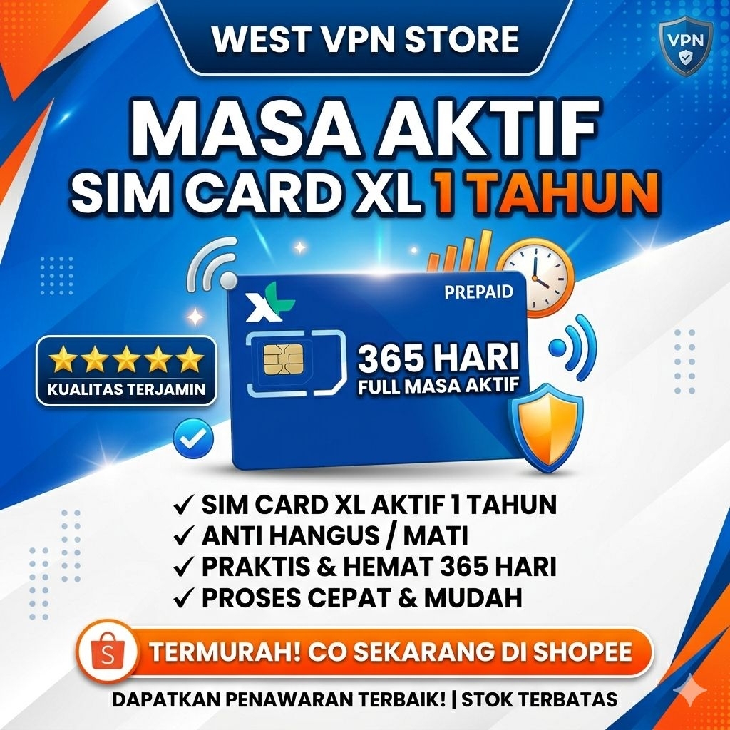 Jual WEST VPN STORE | MASA AKTIF Sim Card XL 1 TAHUN | EXPIRED 1 Tahun ...