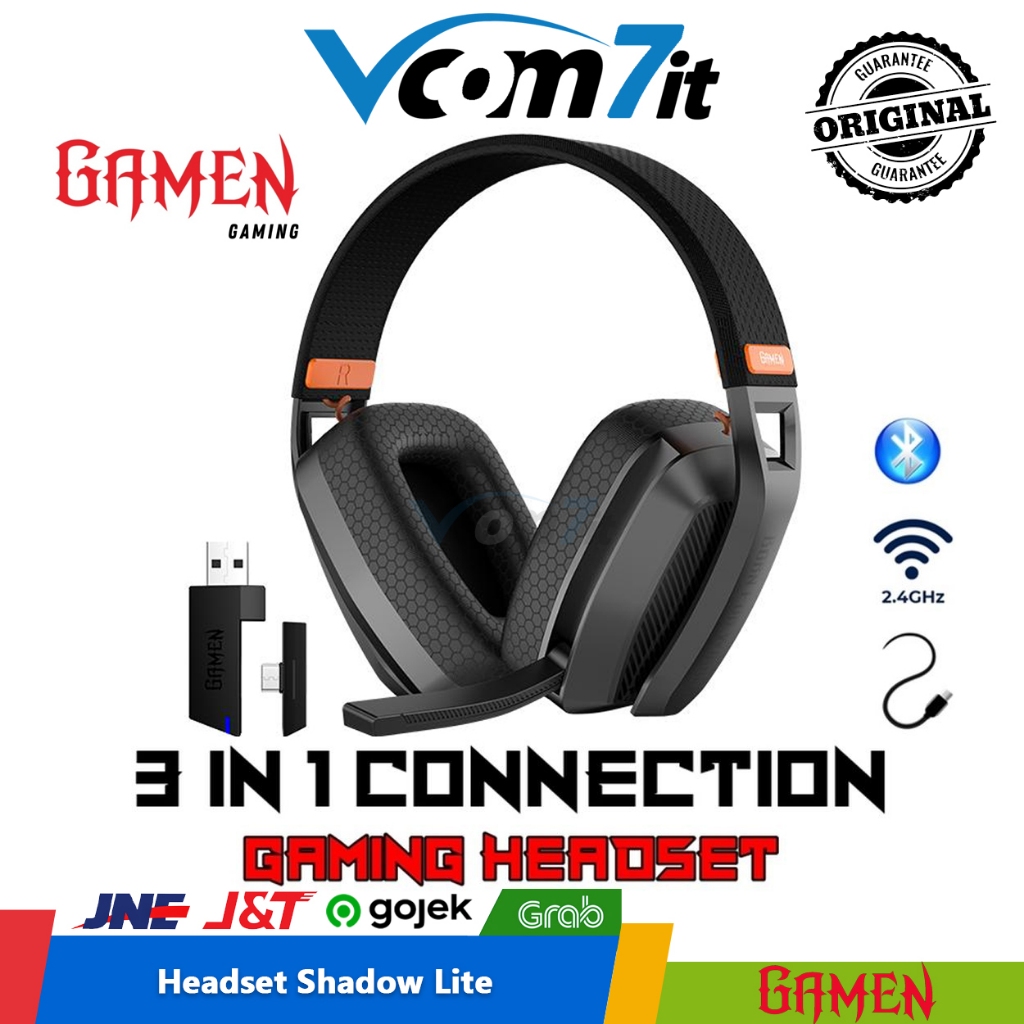 Jual GAMEN Shadow Lite Headset Gaming Wireless 3 Mode Connection USB ...