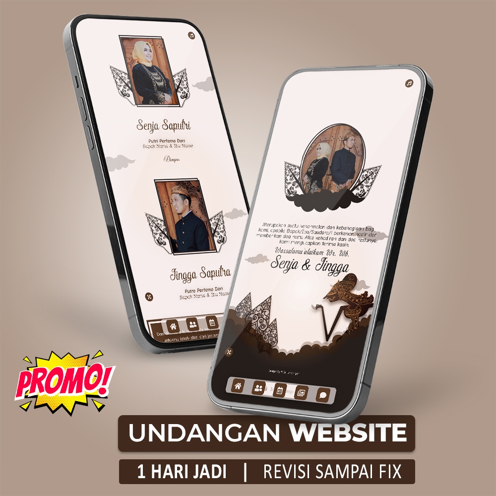 Undangan Digital Pernikahan Website | Undangan Whatsapp | Undangan Link | Dengan Foto & Tanpa Foto
