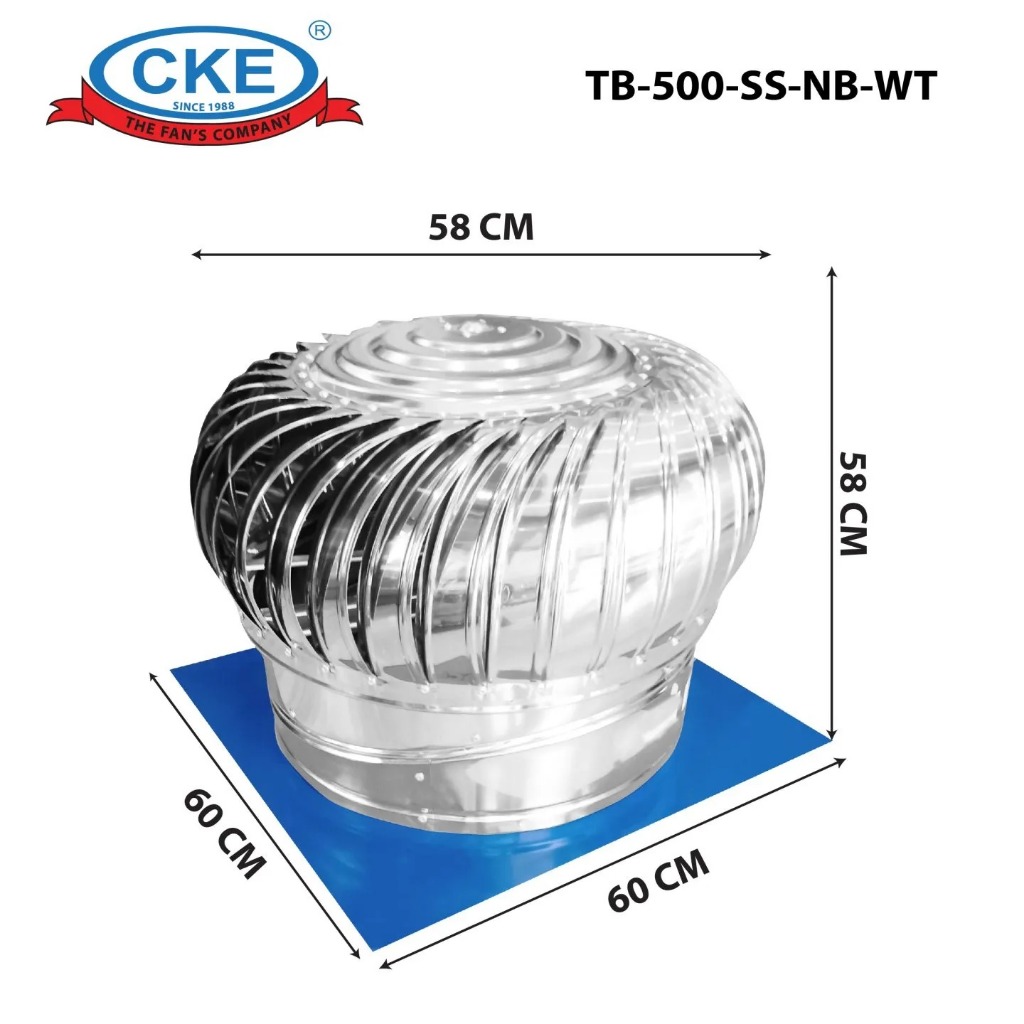 Jual CKE VENTILASI ATAP TURBIN VENTILATOR 20 INCH TB-500-SS-NB-WT ...