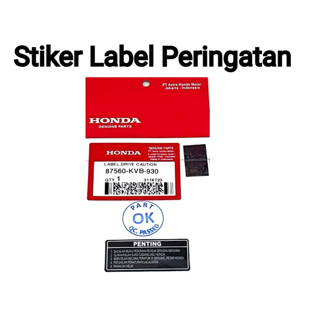 Jual Stiker Label Peringatan Original Sticker Warning Asli Motor ...