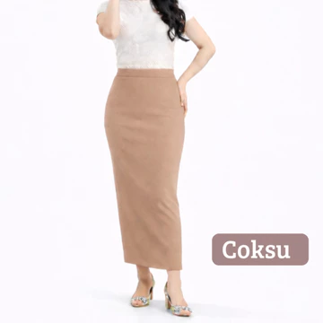 Elzurra Rok Span Panjang Scuba Premium Belahan Belakang Rok Pensil Kantor Wanita Formal Casual