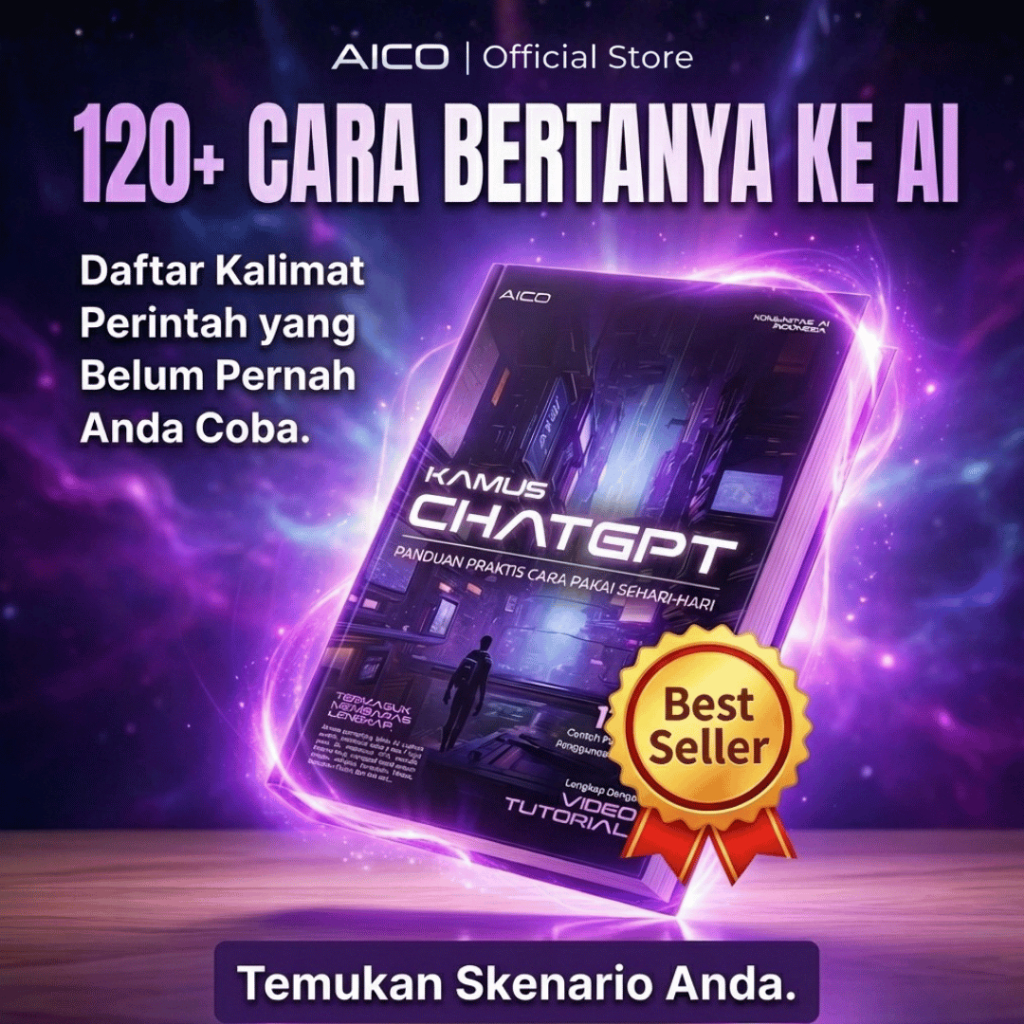 AICO - Kamus ChatGPT - Buku Panduan Lengkap Cara Pakai ChatGPT [BONUS 120 VIDEO TUTORIAL DURASI TOTAL 6 JAM]