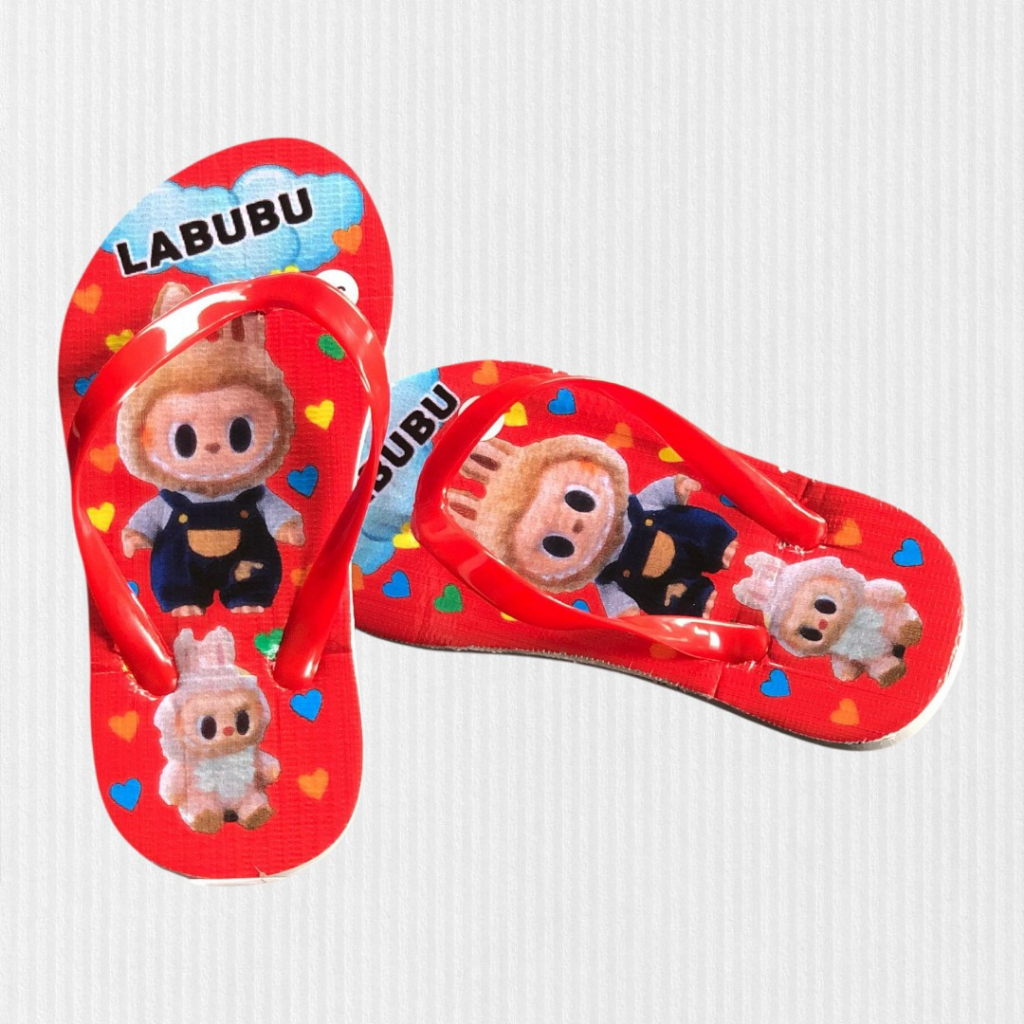 Jual LABUBU LOVE MERAH Sandal Anak Perempuan Jepit JELLY Bahan EVA ...