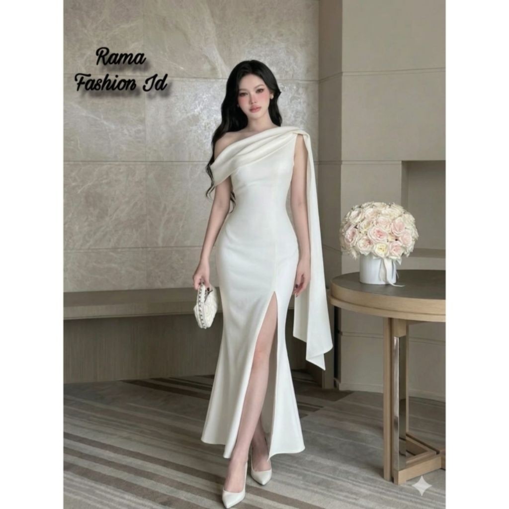 Xabrina Dress Bridesmaids Wanita Elegant Scuba Premium - Dress Natalan Gereja Wanita Kekinian