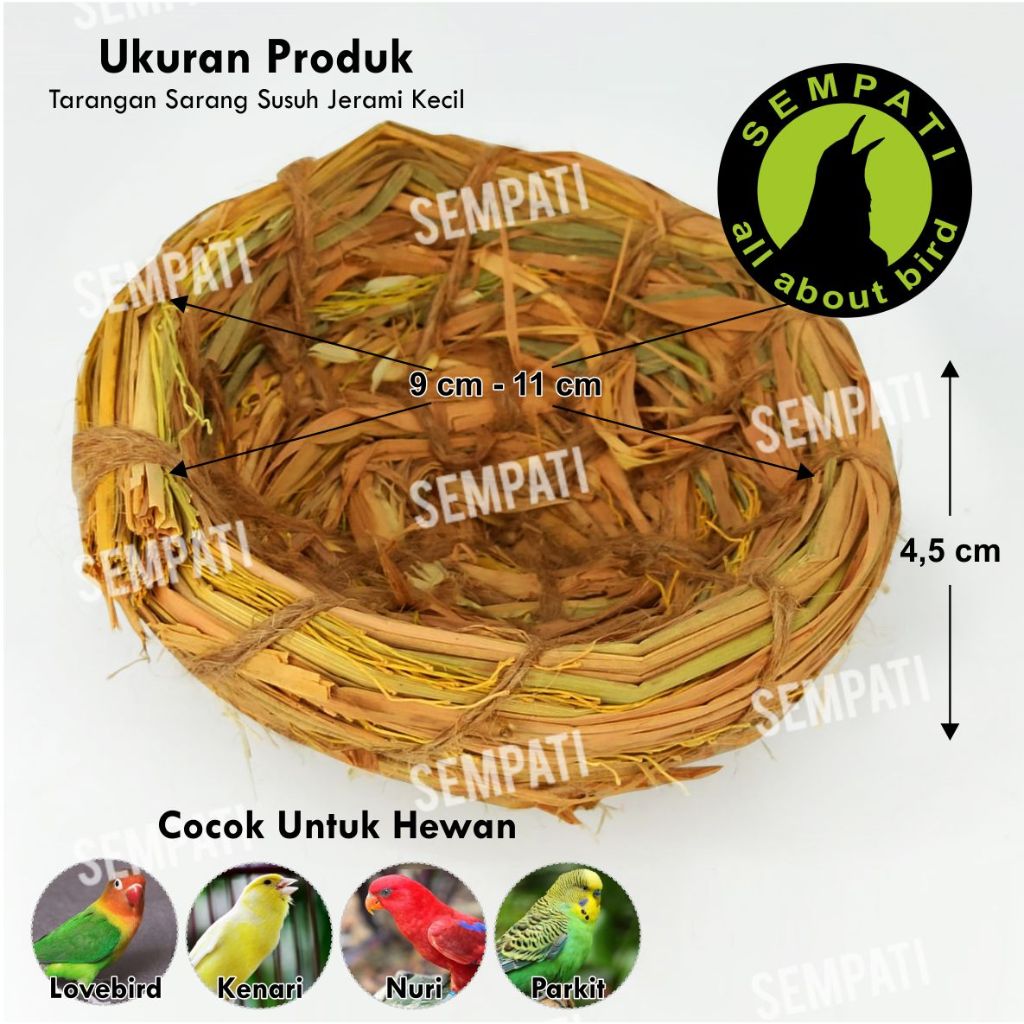 Jual SEMPATI Tarangan Sarang Susuh Jerami Kecil Serat Bertelur Burung ...