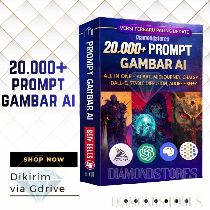 B14) 20.000+ Prompt Gambar AI All in One - AI Art, Midjourney, ChatGPT, Dall-E, Stable Diffusion, Adobe Firefly