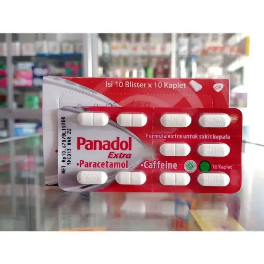Jual Original Panadol Merah (1 Strip 10 Tablet) Panadol Extra - dengan ...