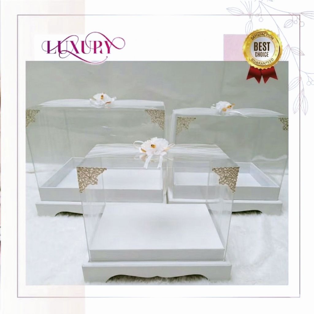 Jual Box mika Kotak Mahar pernikahan seserahan Set 3 KAKI | Shopee ...