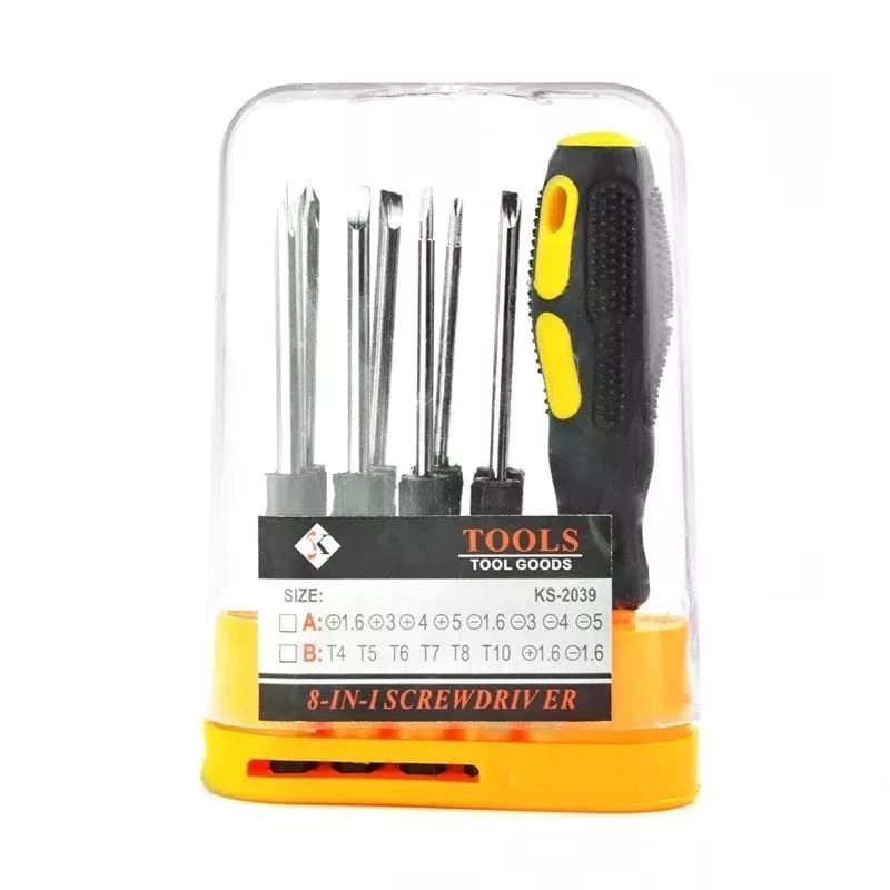 Jual Obeng serbaguna set 8 in 1 tool goods screwdriver plus minus oval ...