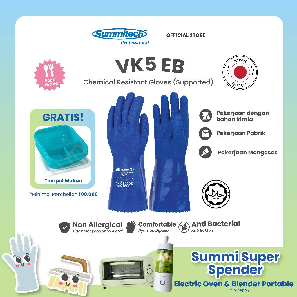 Jual Summitech Sarung Tangan Anti Bahan Kimia & Minyak/Grip Kuat Anti ...