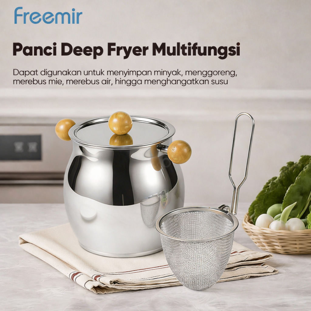 Jual freemir electric Deep fryer 2in1 Stainles Steel Multifungsi Tutup ...