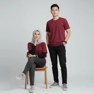Kaos Polos Pria Kaos Oblong Tebal Lengan Pendek Pria T Shirt Cotton Combed PE Round Neck