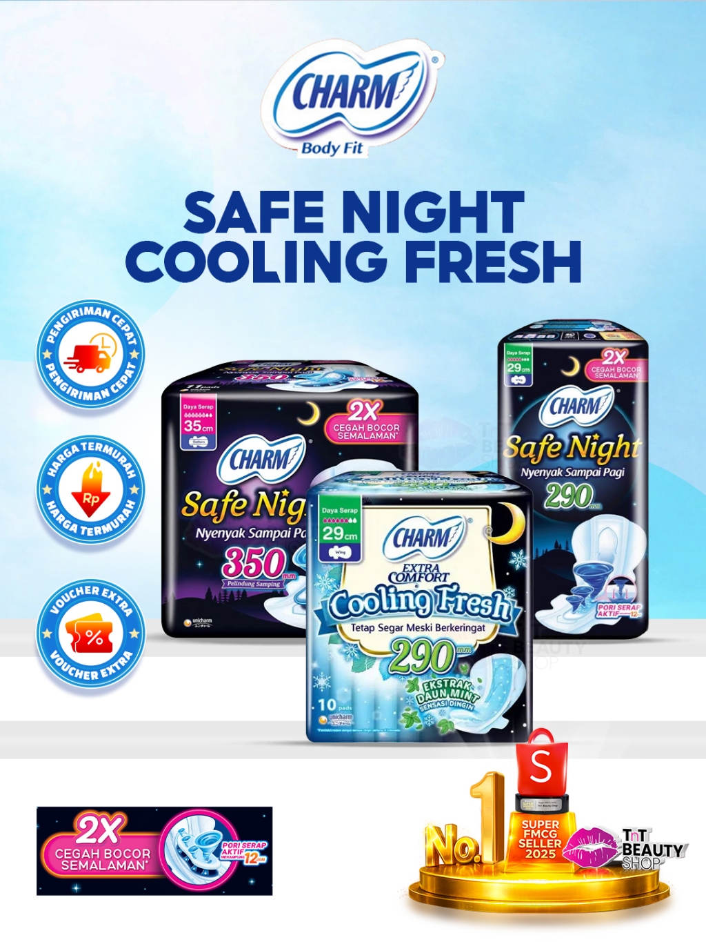 Jual Charm Safe Night 29 cm & 35 cm | Charm Cooling Fresh Night Wing ...