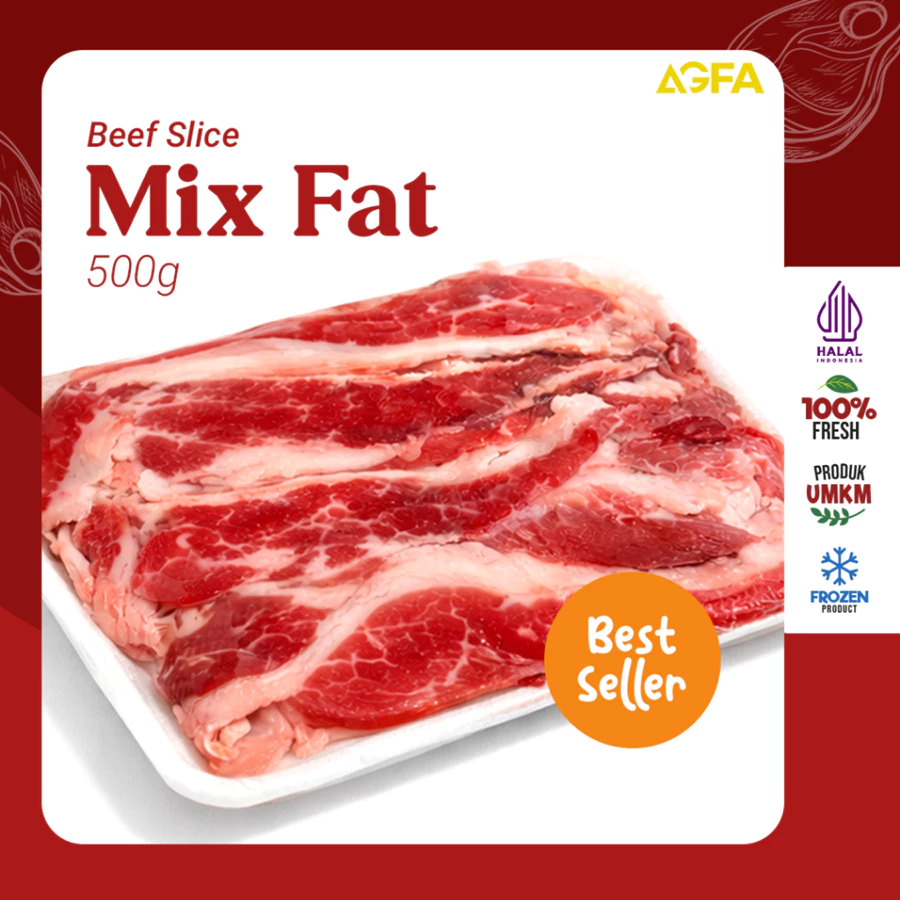 Beef Slice Mix Fat 500 gram