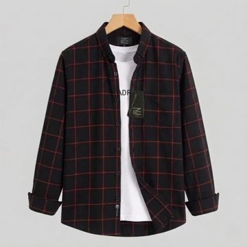 Kemeja Flanel Kotak Hitam Lengan Panjang Kualitas Premium Kemeja Flanel Distro Pria
